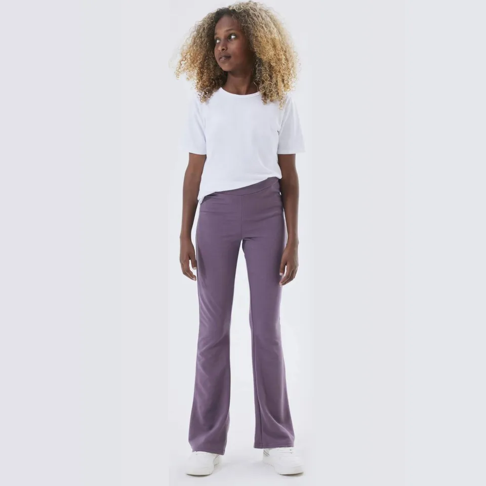 NAME IT KIDS high waist flared broek NKFFRIKKALI paars