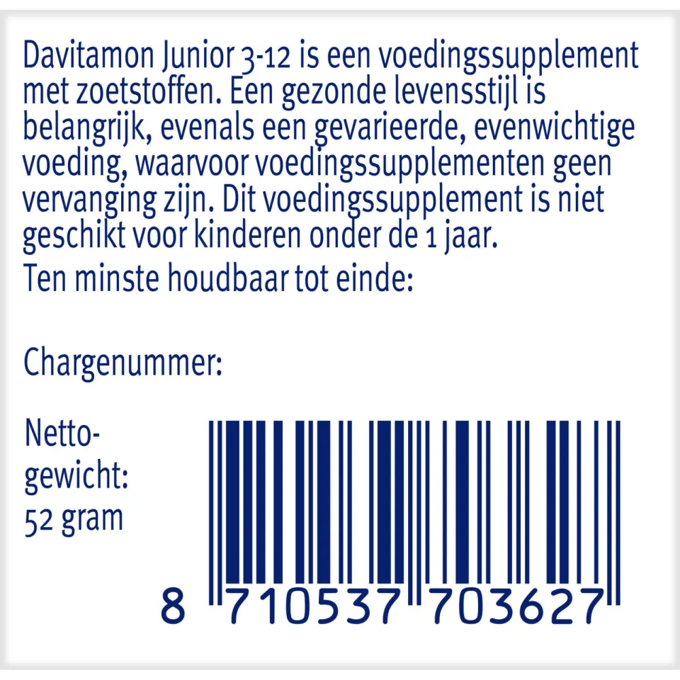 Davitamon Junior 3+ kauwtabletten framboos - 60 stuks, foto 4