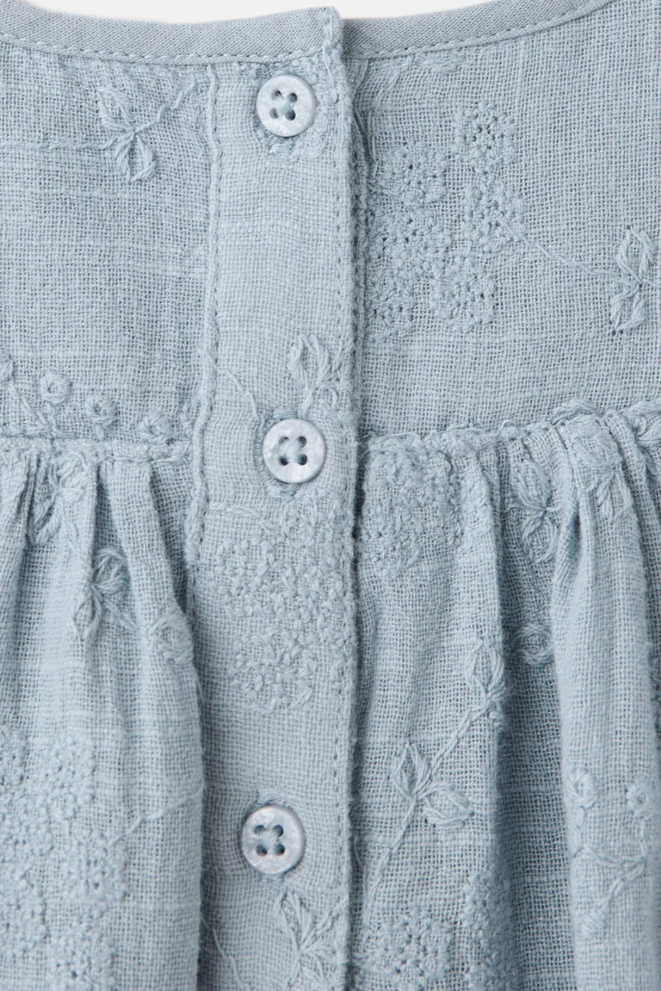 Mango korte A-lijn babyjurk met borduursel blauw, foto 5
