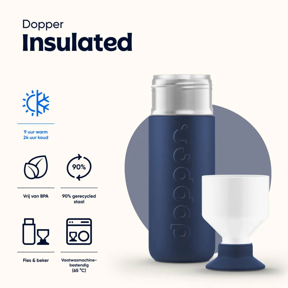Dopper Insulated thermosfles 580 ml blauw, foto 2