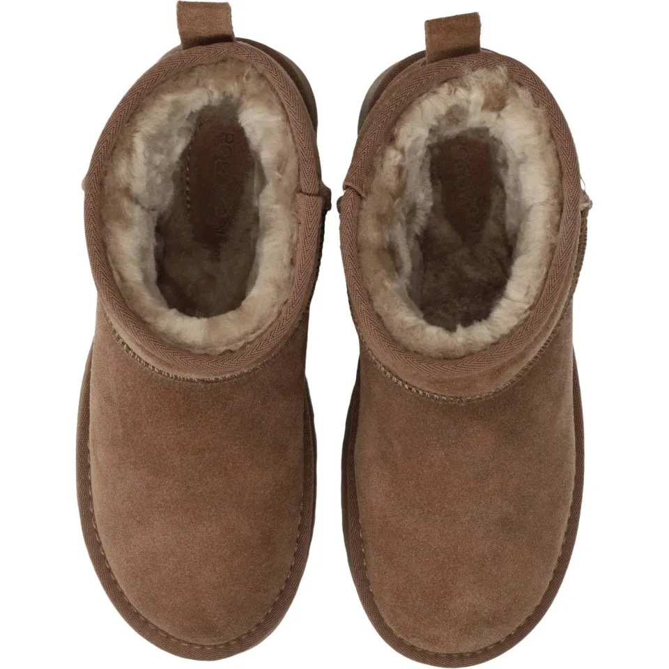 Poelman Eliza suède enkelboots met plateauzool - taupe, foto 4
