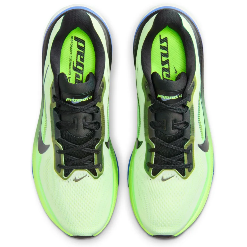 Nike Air Zoom Pegasus 42 Hardloopschoenen Neongroen Zwart Blauw, foto 4