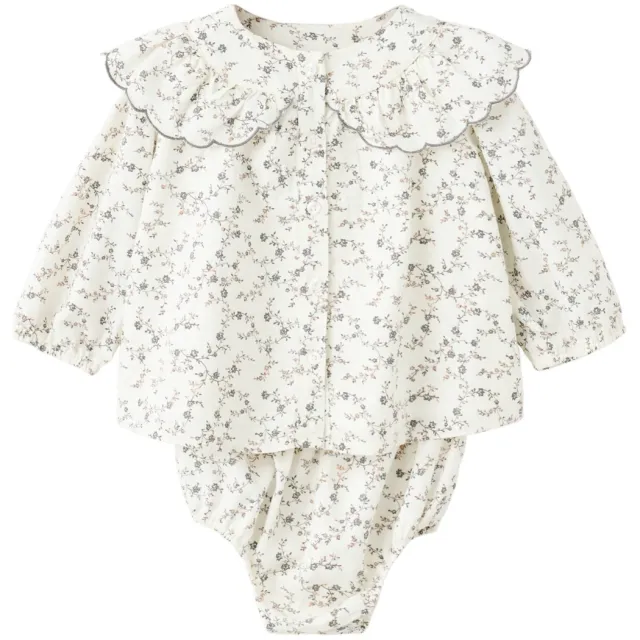 Mango Kids gebloemde blouse - lichtbeige