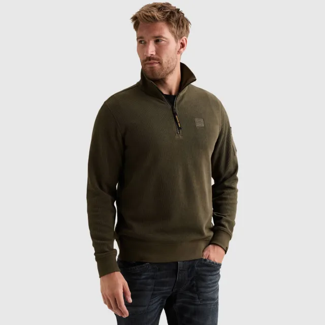 PME Legend regular fit sweater - donkergroen Beluga