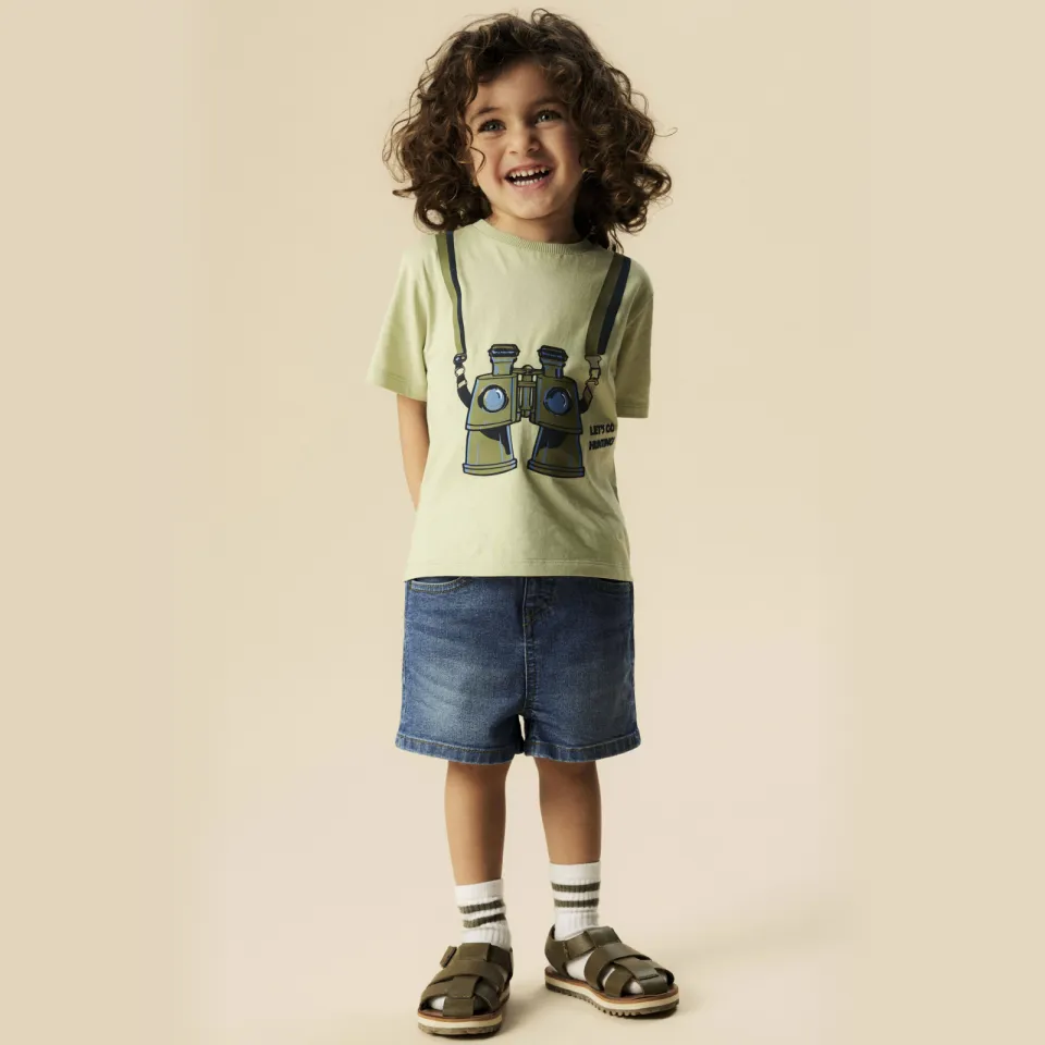 NAME IT MINI straight denim short medium blue denim