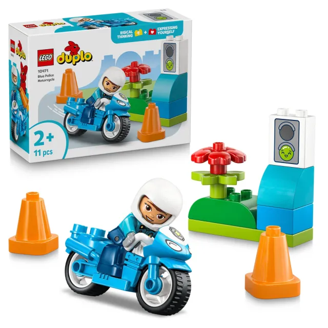 Lego DUPLO Town Blauwe Politiemotor Speelgoed voor Kinderen 10471