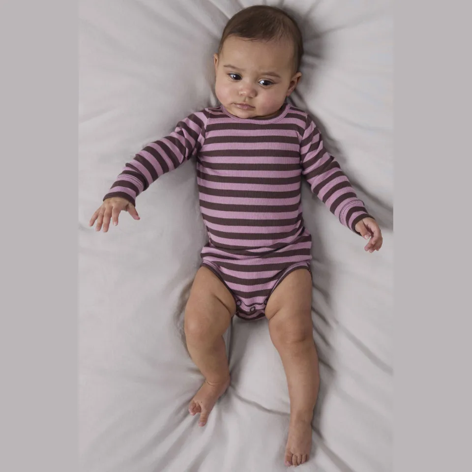 NAME IT BABY gestreepte romper - paars