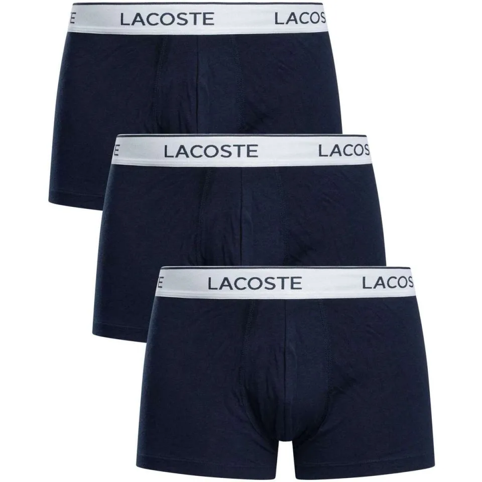 Lacoste Trunk boxershorts 3-pack marineblauw