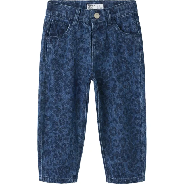 NAME IT MINI NMFBELLA barrel jeans met panterprint - middelblauw Medium blue denim