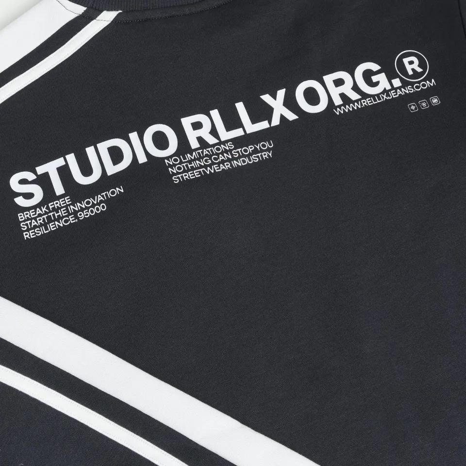 Rellix rechtvallende sweater met backprint - antraciet, foto 5