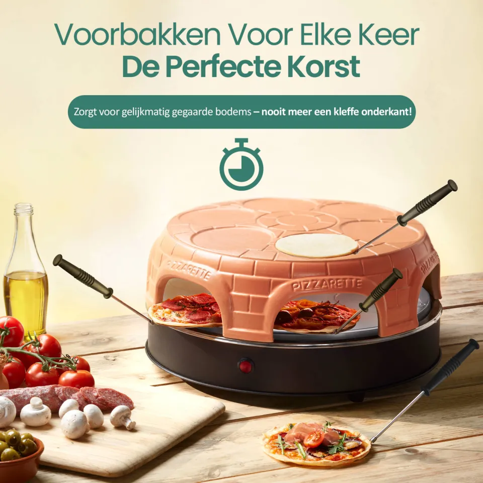 Emerio Originele Pizzarette 6 personen pizzamaker zwart, foto 4