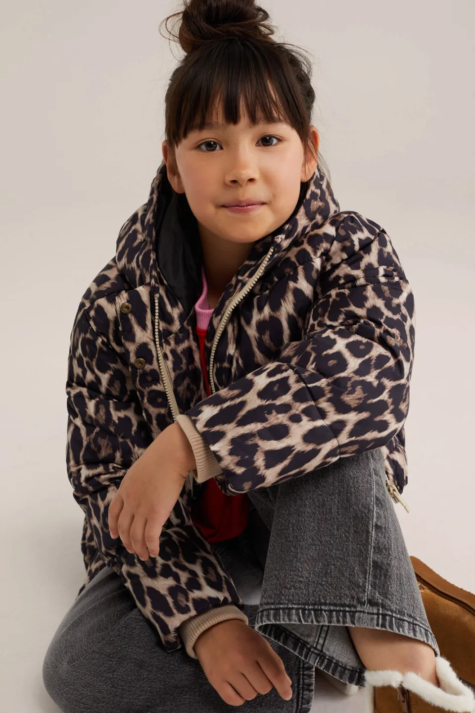 WE Fashion winterjas met panterprint bruin, foto 5