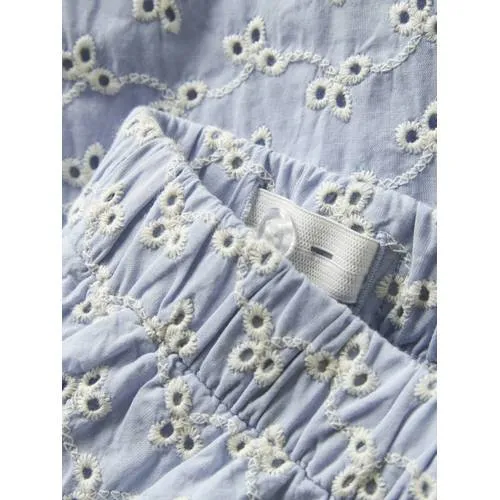Lil' Atelier MINI straight broek blauw broderie, foto 8