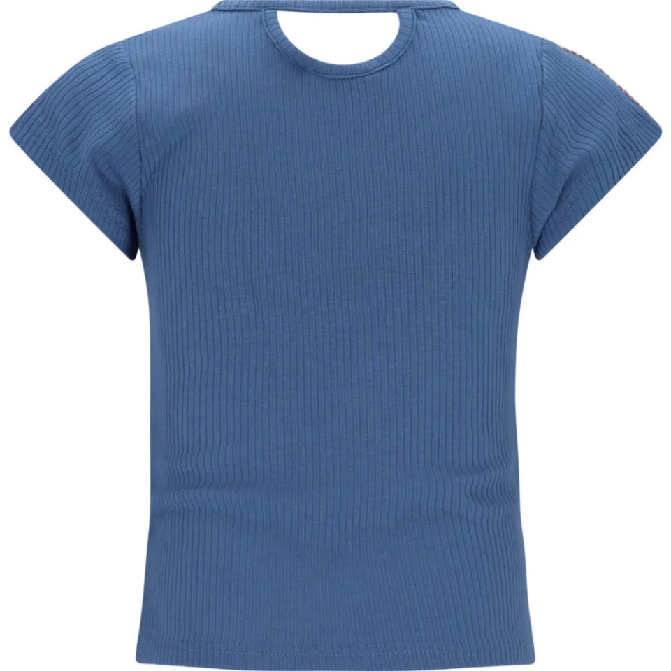 Nono T-shirt blauw ribgebreid, foto 3