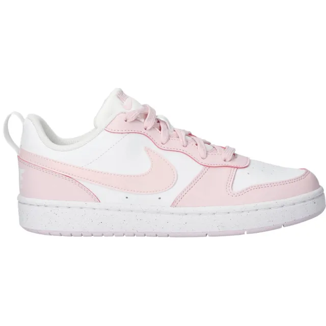 Nike Court borough Low Recraft imitatieleren sneakers wit/roze