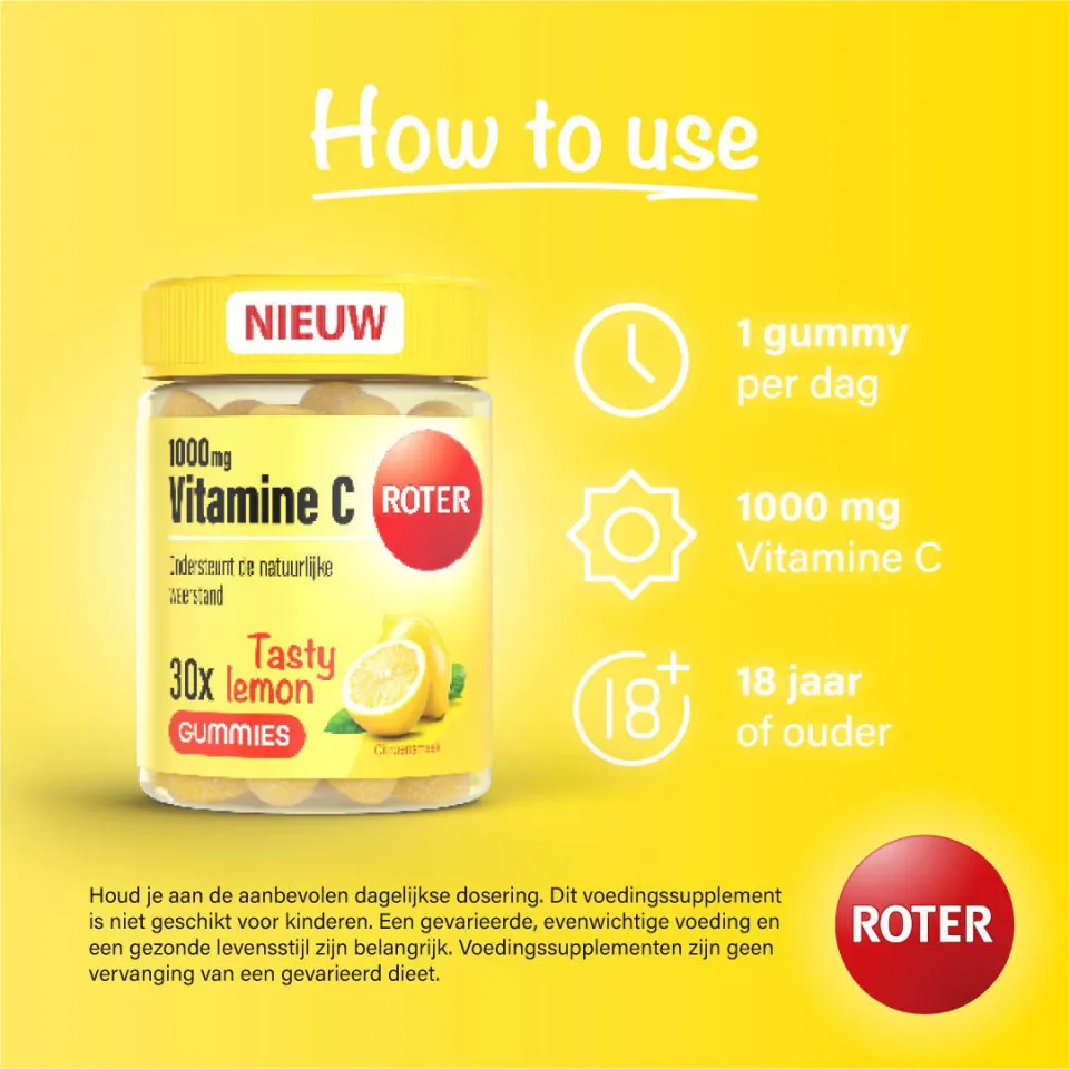 Roter vitamine C 1000 mg gummies citroen, foto 3