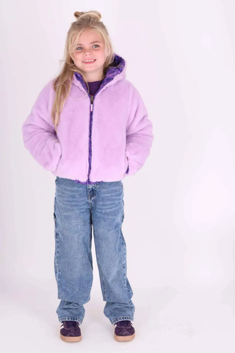 B.Nosy reversible winterjas met panterprint paars, foto 6