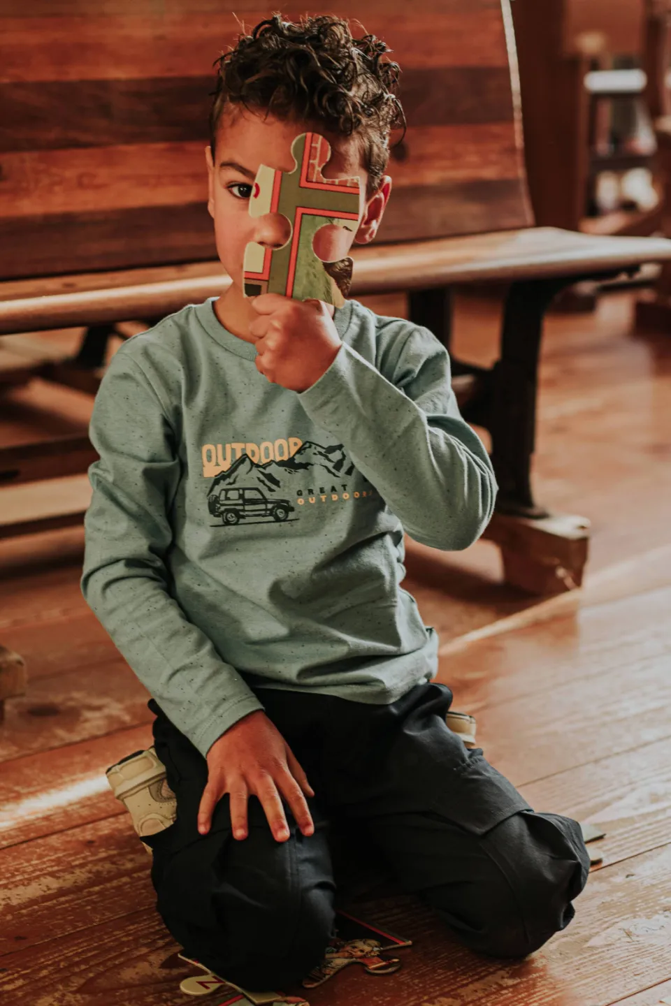 Koko Noko rechtvallende longsleeve met print groen