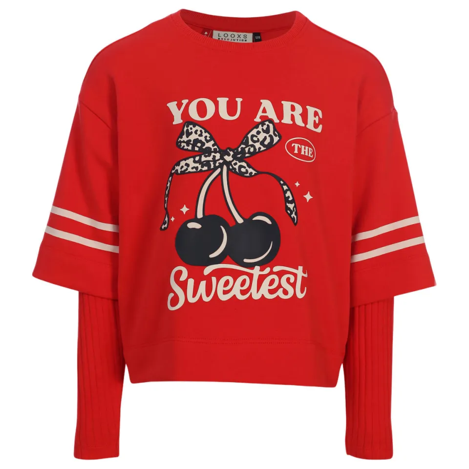 LOOXS Little oversized longsleeve rood, foto 2