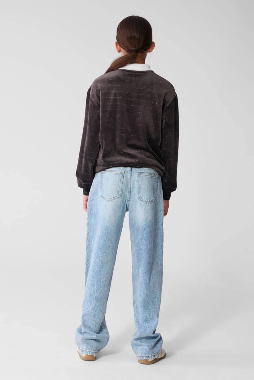 Shoeby fluwelen longsleeve donkerbruin, foto 8