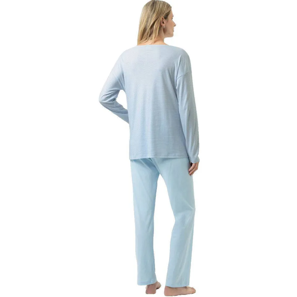 Mey Simple Stripes pyjama set lichtblauw, foto 3