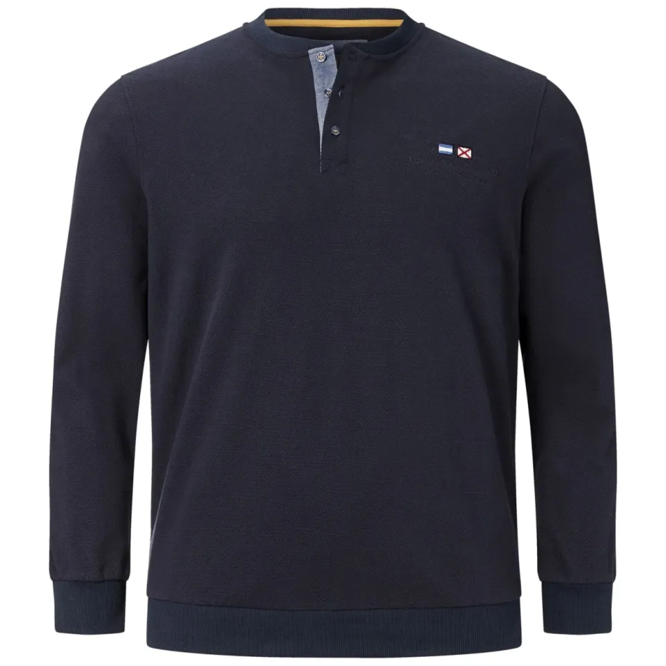 Jan Vanderstorm regular fit sweater Plus Size VILJAR donkerblauw, foto 2