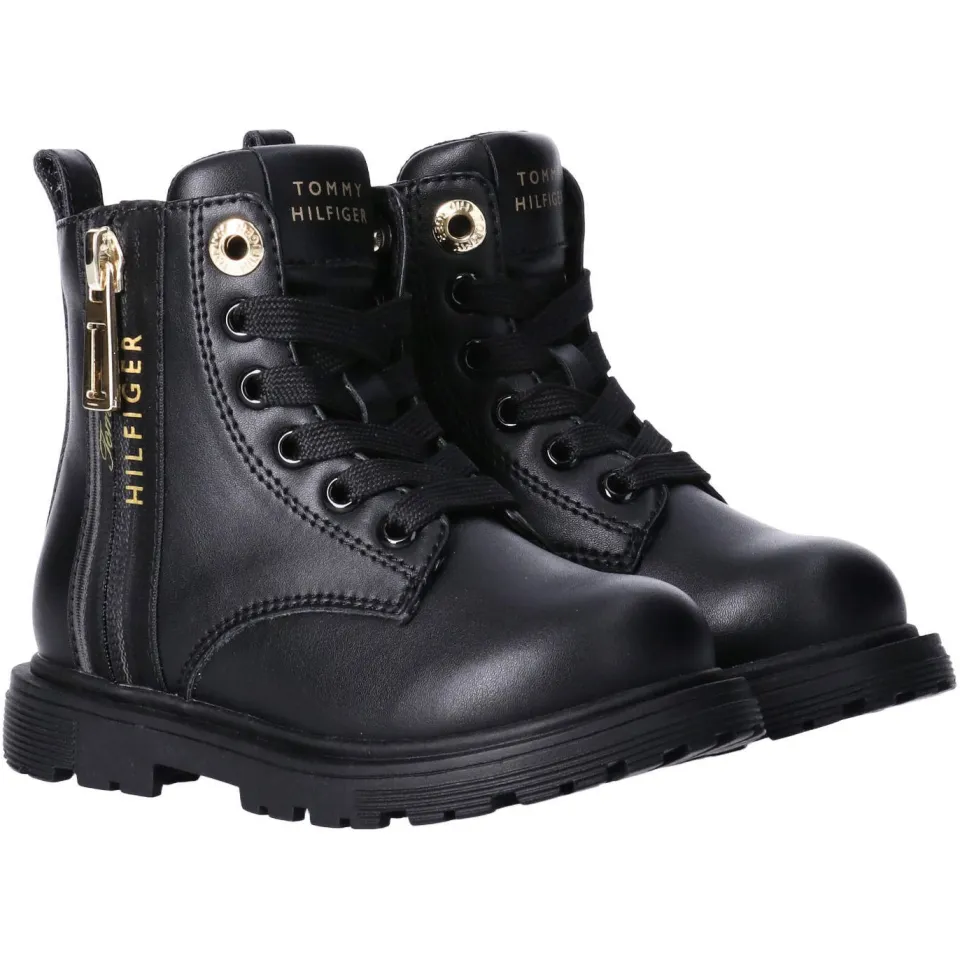 Tommy Hilfiger enkelboots met profielzool - zwart, foto 5