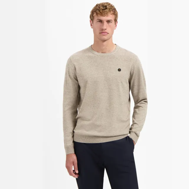 No Excess pullover fijn gebreid beige