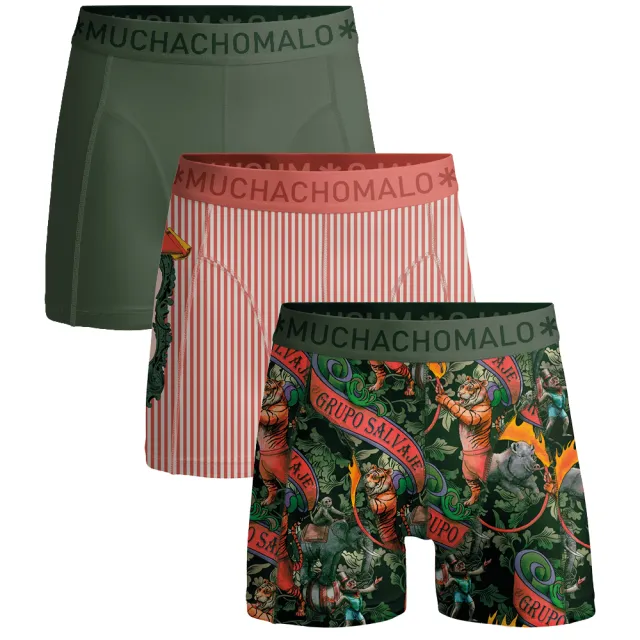 Muchachomalo Heren 3-pack Boxershorts Circus Animals Veelkleurig