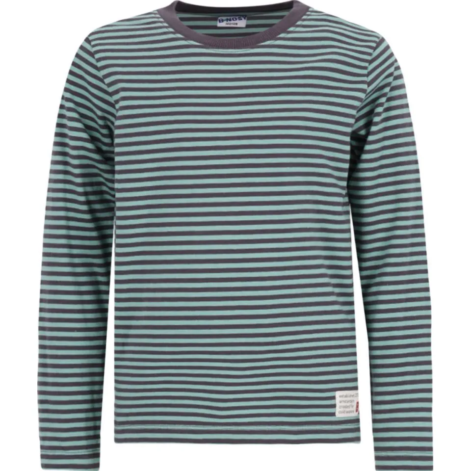 B.Nosy Tobias gestreepte longsleeve donkergroen grijs / blauw, foto 2