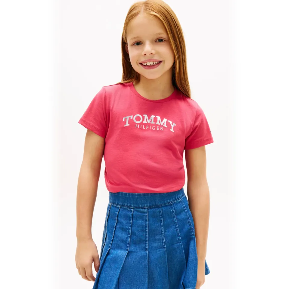 Tommy Hilfiger T-shirt kersenrood, foto 4