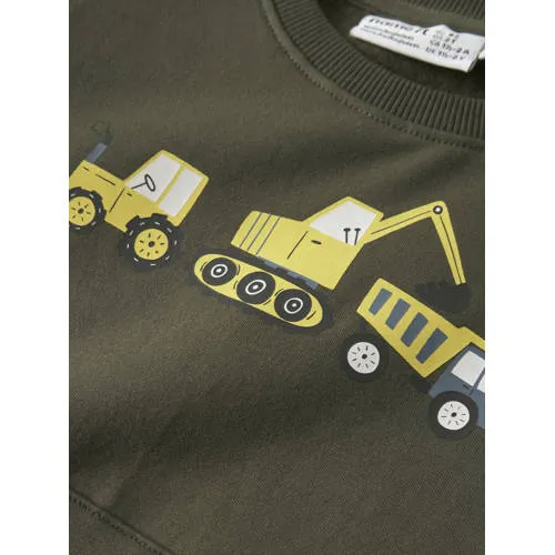 NAME IT MINI sweater met print - donkergroen, foto 3