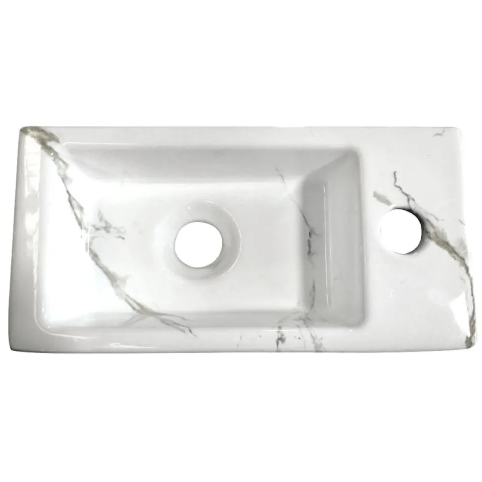Boss & Wessing Fontein BWS Marmerlook Rechts 36x18x9 cm Keramiek Wit, foto 2
