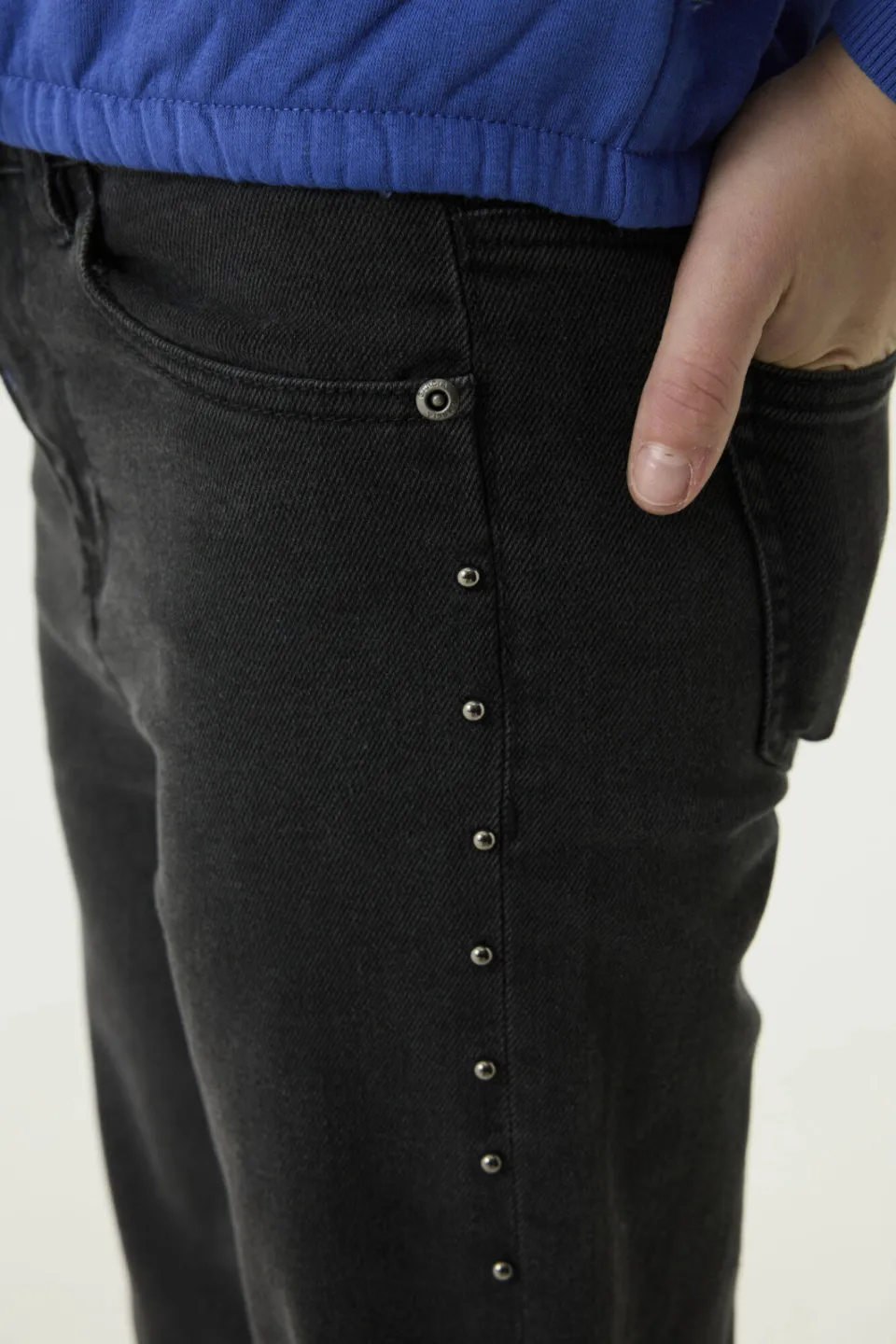 Garcia straight leg jeans met studs - zwart, foto 4