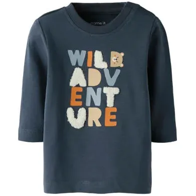 NAME IT longsleeve met tekst donkerblauw