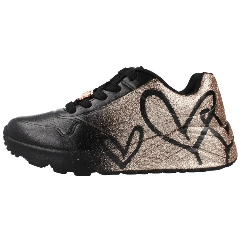 Skechers Uno Lite Heartdust Forever sneakers bruin Zwart