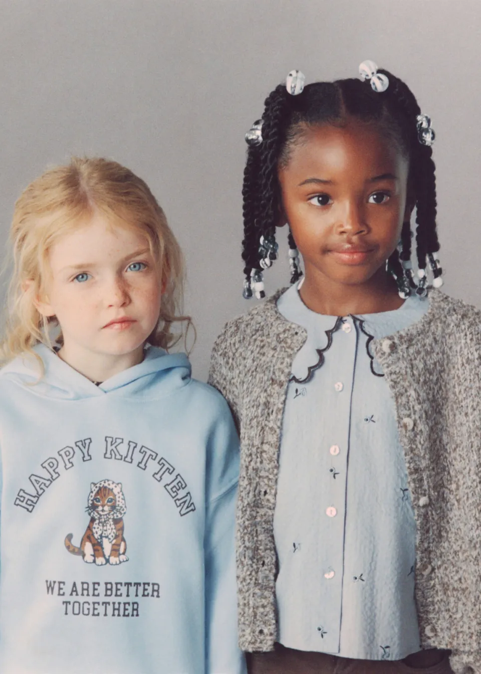 Mango Kids hoodie met tekst - lichtblauw