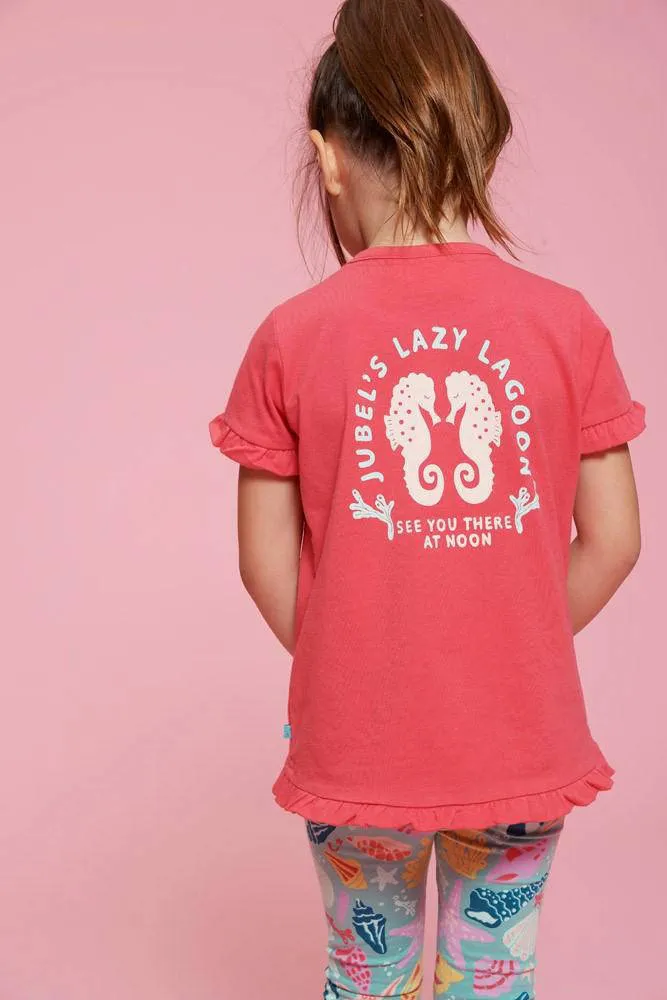 Jubel Lazy Lagoon T-shirt met backprint koraal, foto 8
