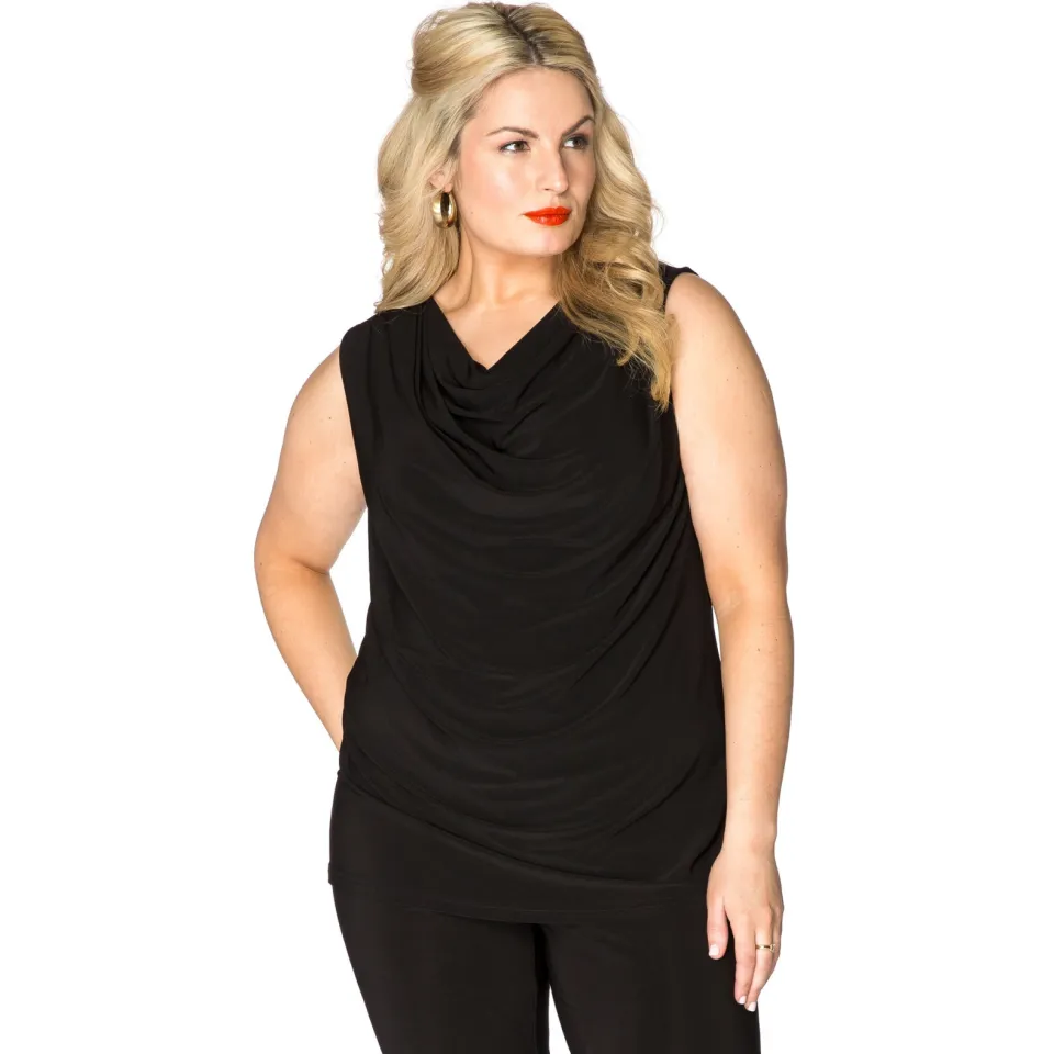 Yoek Top watervalhals | Zwart