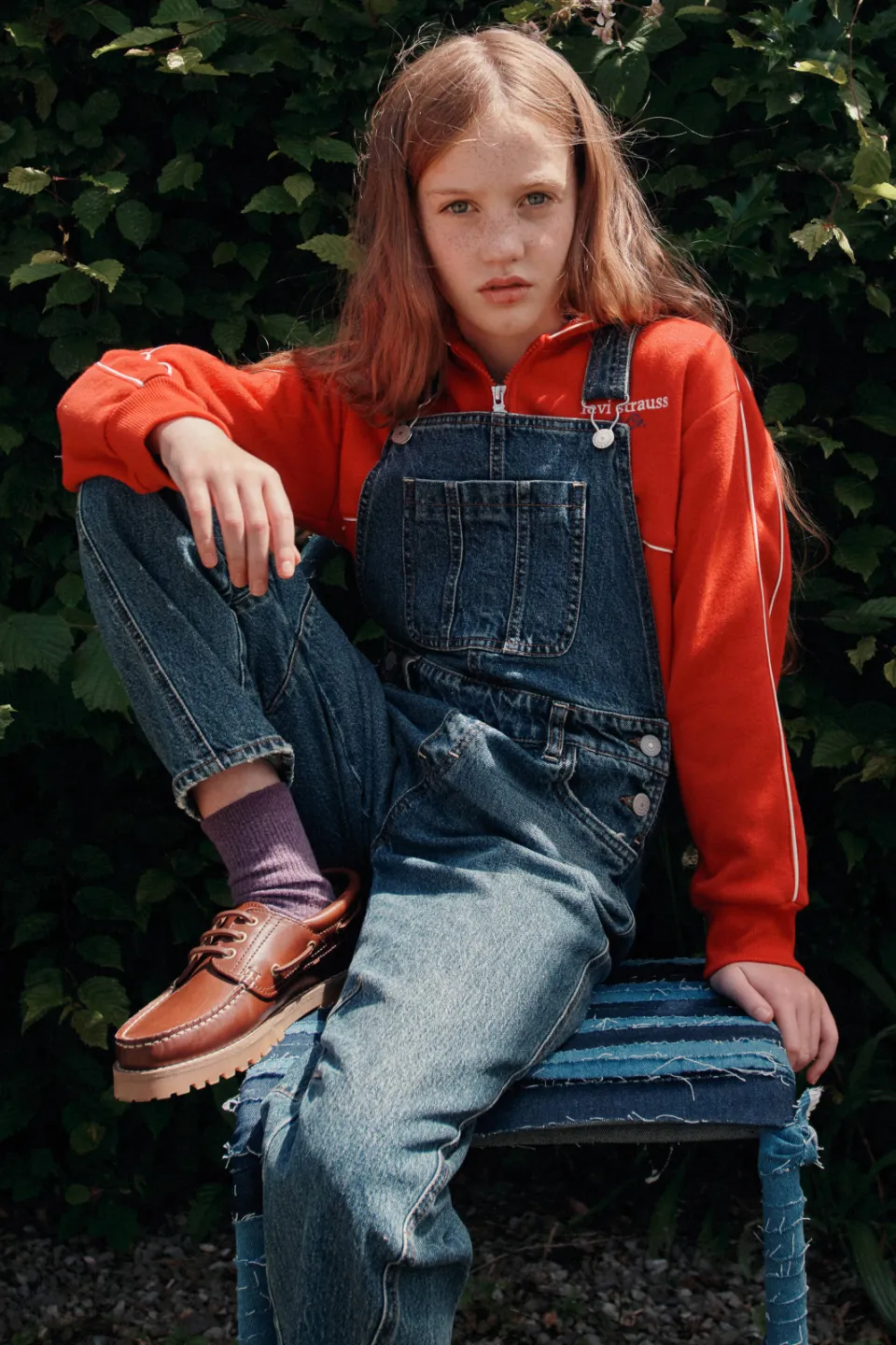 Levi's denim tuinbroek mediumblauw, foto 6