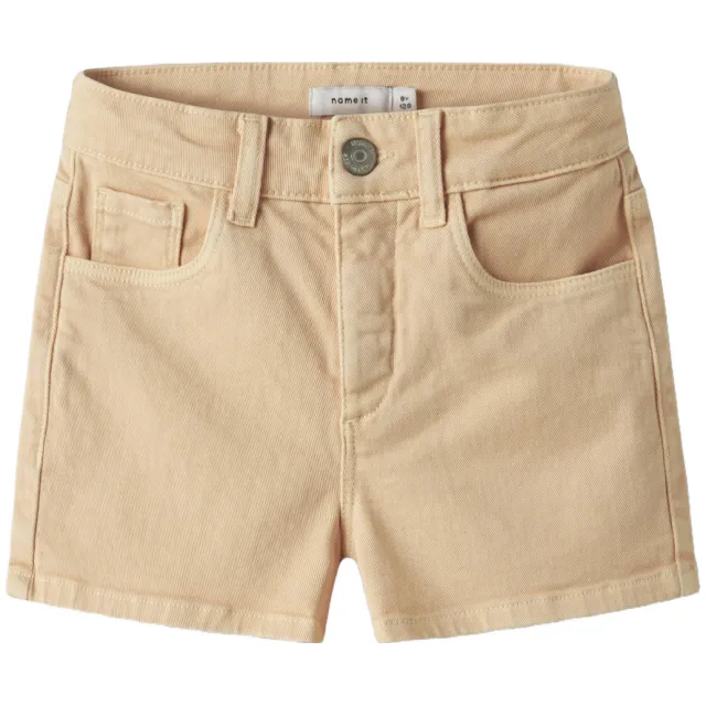 NAME IT straight casual korte broek beige Lichtoranje
