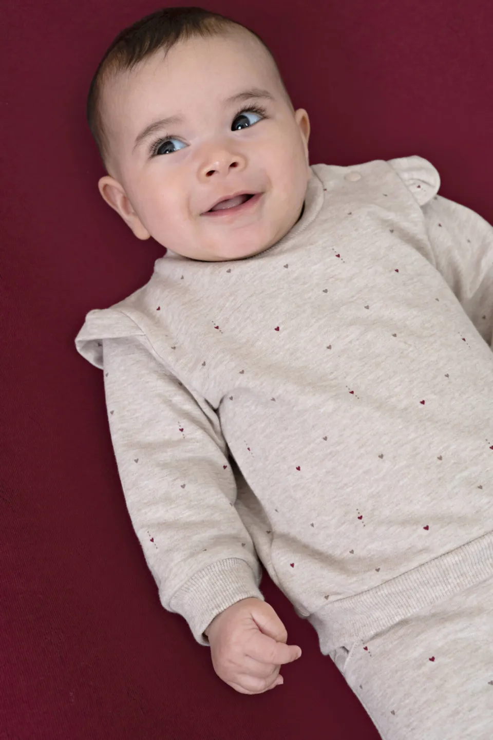 Feetje sweater My Little Love met hartjes - taupe, foto 5