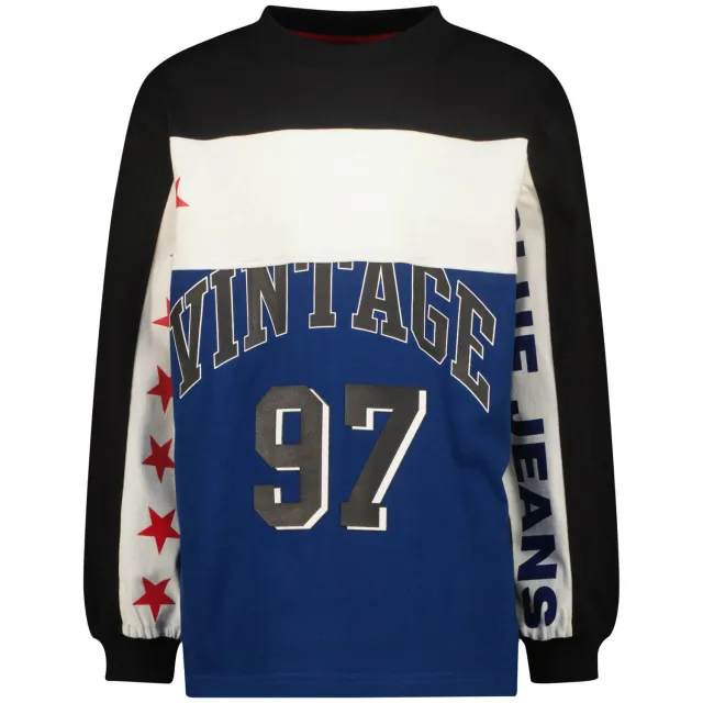 Vingino longsleeve blauw Blauw/wit/zwart