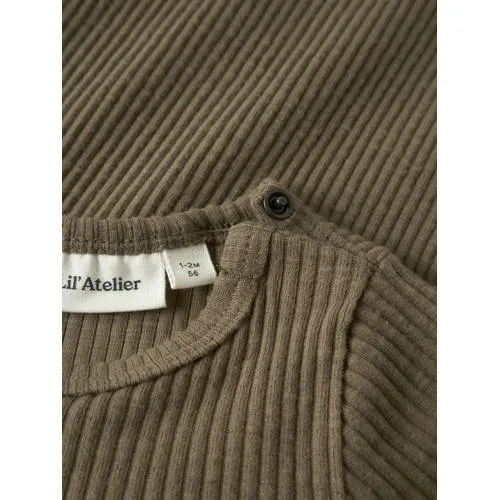Lil' Atelier BABY romper - bruin Jongens Stretchkatoen Ronde hals, foto 2
