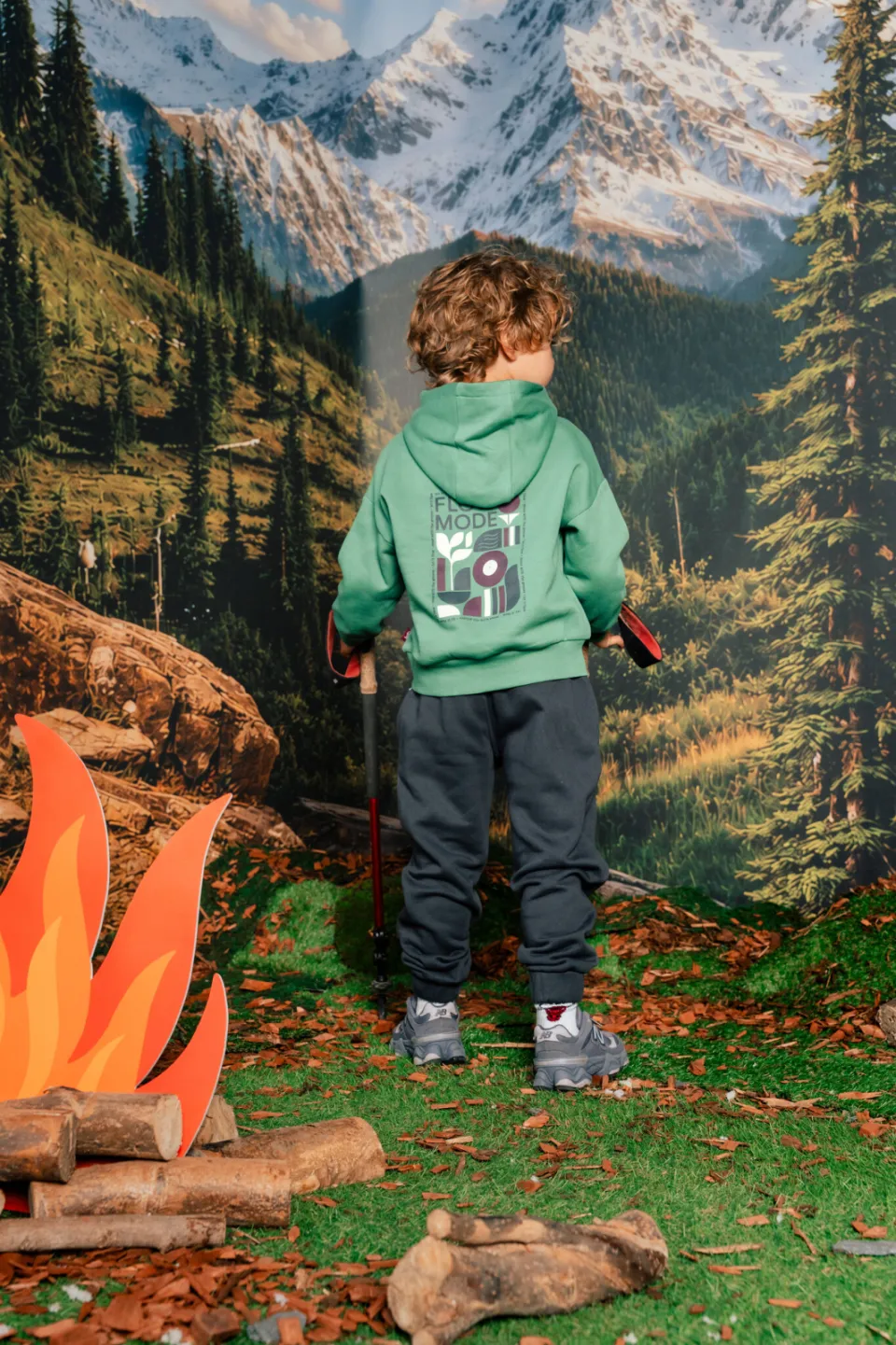 QPI hoodie met backprint - groen