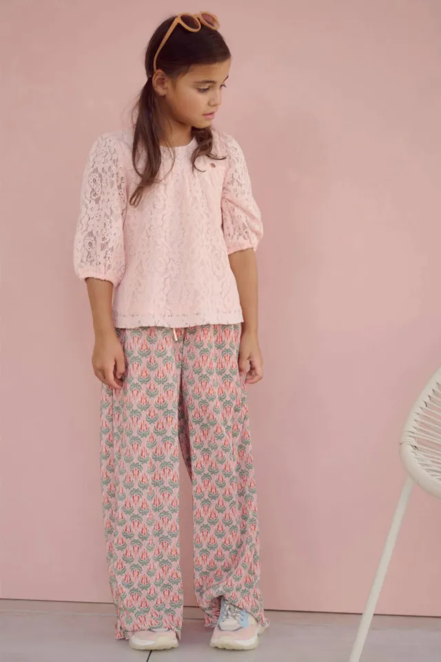 Nono regular casual broek groen roze