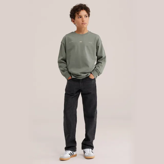 WE Fashion longsleeve met backprint groen