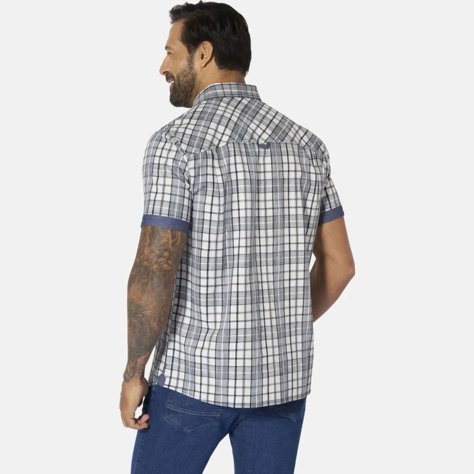 Jan Vanderstorm +FIT Collectie regular geruit casual overhemd Plus wit, foto 3