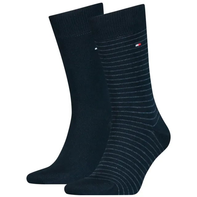 Tommy Hilfiger gestreepte sokken - donkerblauw (set van 2) Marine