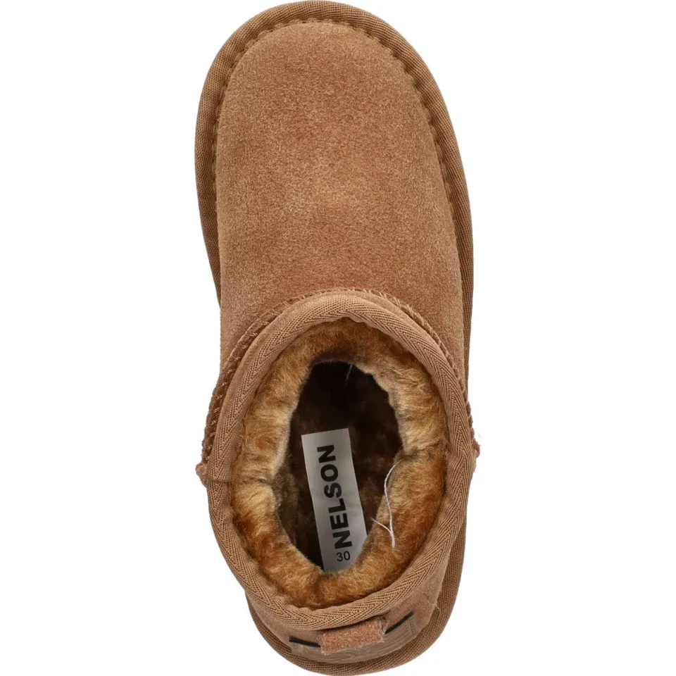Nelson Kids gevoerde suède enkelboots cognac, foto 4